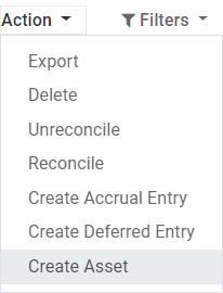 Create Asset Entry from a journal item in NightPOS Accounting