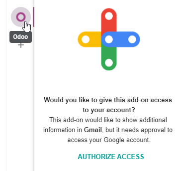 The Authorize Access button in the right sidebar of the NightPOS plugin panel.