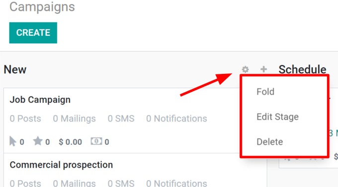 View of the campaigns page in the NightPOS Social Marketing application.