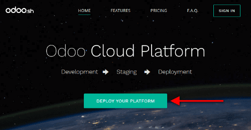 The Deploy your platform button on NightPOS.sh