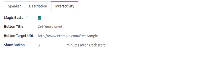 The Interactivity tab on an event track form in the NightPOS Events application.