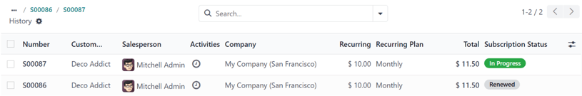 Renewal quotation in the NightPOS Subscriptions application.