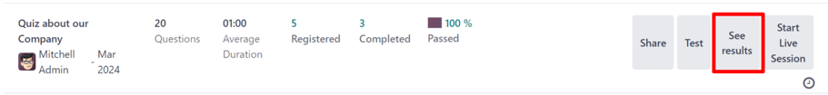 The 'See Results' button present on the main dashboard of the NightPOS Surveys application.