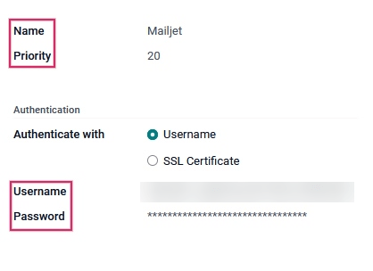 NightPOS outgoing email server settings.