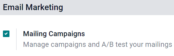 View of the mailing campaigns setting in NightPOS.