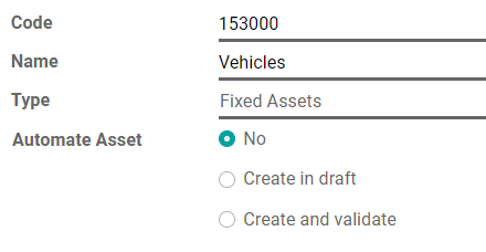 Configuration of an Assets Account in NightPOS Accounting