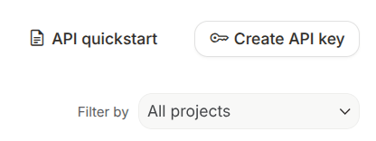 หน้า API keys ของ Gemini