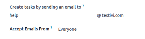 View of the email alias chosen on the dashboard view in NightPOS Project