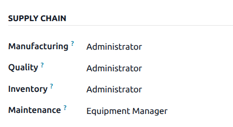 สิทธิ์การเข้าถึง Supply Chain บนบันทึกผู้ใช้