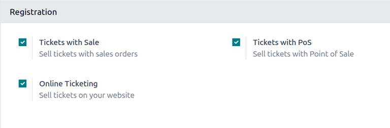 View of the settings page for NightPOS Events.