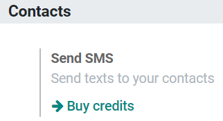 Buying credits for SMS Marketing in NightPOS settings.