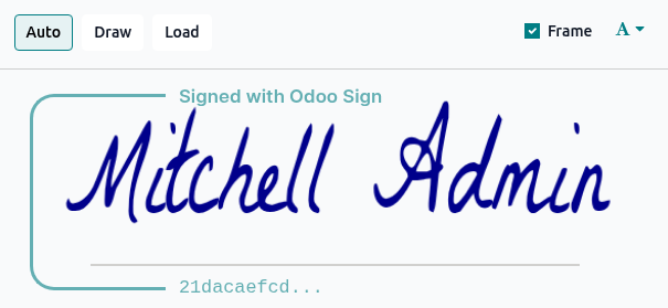 ตัวเลือกสำหรับการใช้ลายเซ็นพร้อมตัวเลือกกรอบแฮช