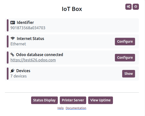 หน้าแรกของ IoT box