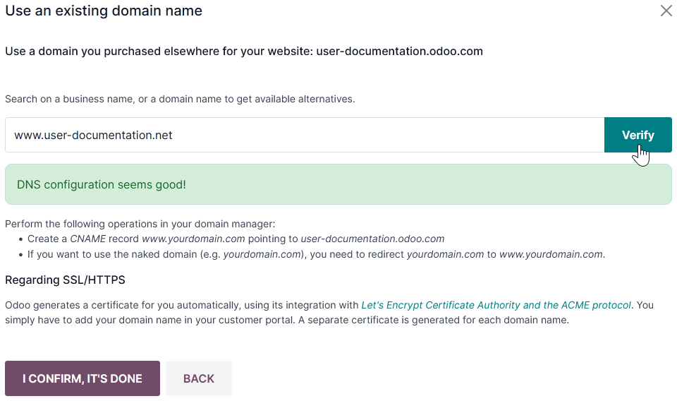Mapping a domain name to an NightPOS Online database