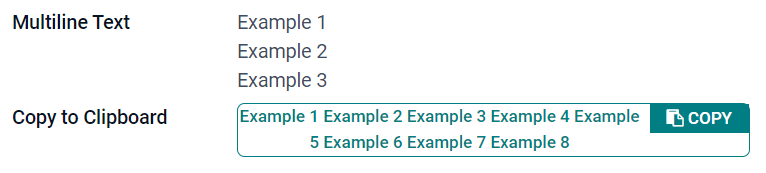 ตัวอย่างฟิลด์ข้อความหลายบรรทัดที่มีวิดเจ็ตต่างกัน