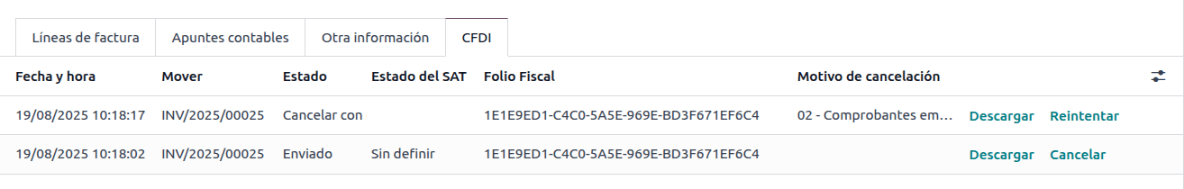 ใบแจ้งหนี้เก่าพร้อม CFDI Origin