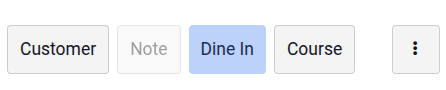 ปุ่ม "รับประทานที่ร้าน" การตั้งค่าล่วงหน้าเริ่มต้น