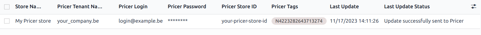 การกำหนดค่าร้านค้า Pricer