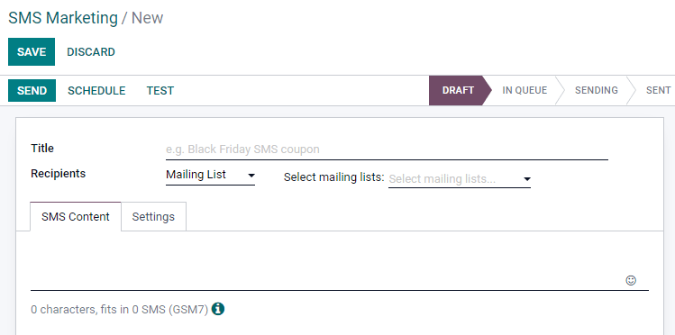 การสร้างเทมเพลตการตลาดผ่าน SMS