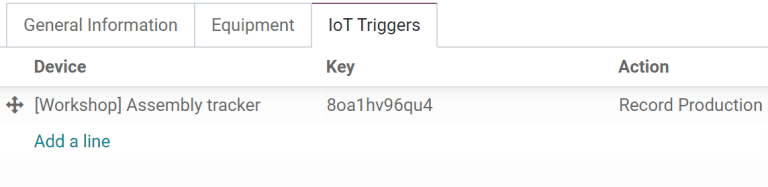 แท็บ IoT Triggers ของฟอร์มศูนย์งาน
